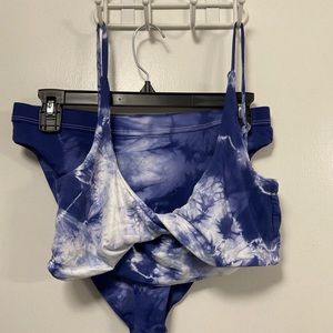 Dippin daisys tie dye high waisted bikini (royal blue/indigo)